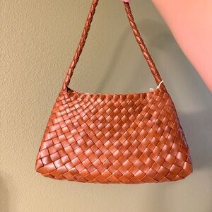 Brown Woven Leather Tote Bag
